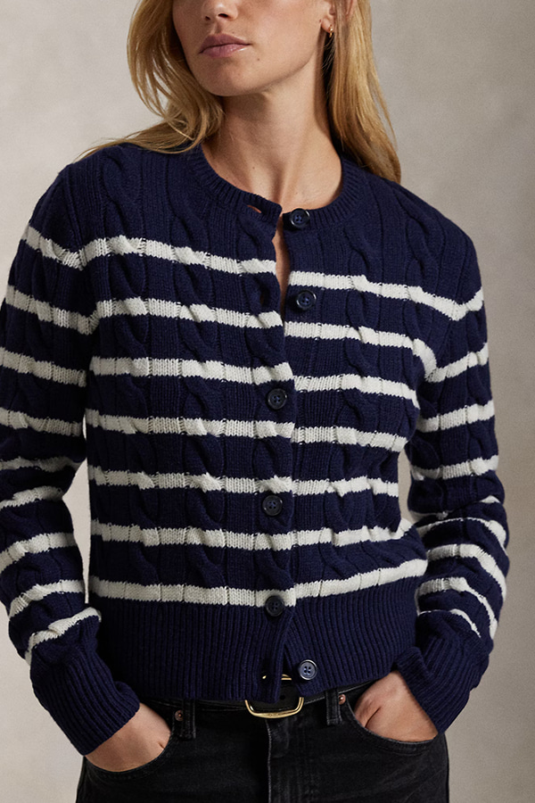 ΠΛΕΚΤΗ ΖΑΚΕΤΑ POLO RALPH LAUREN(CASHMERE) - 101 CREAM